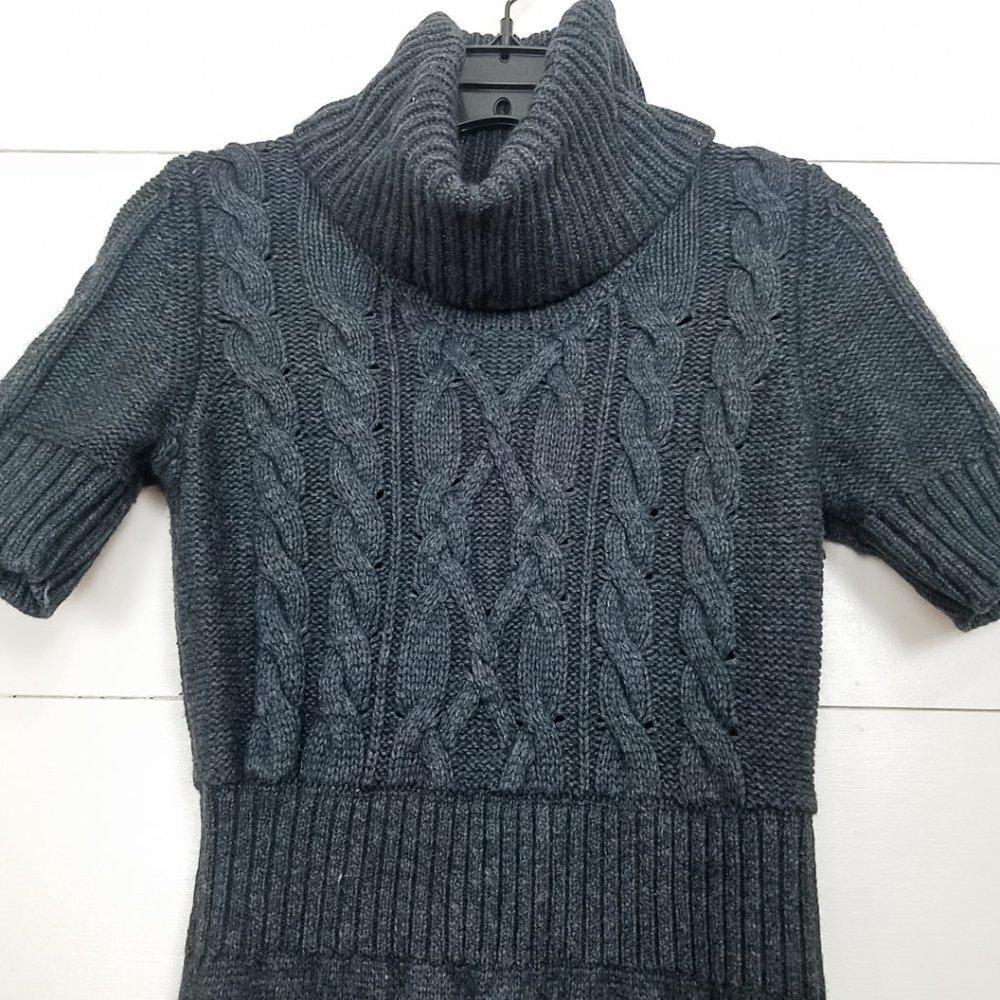 LOFT Dark Gray Cable Knit Dress